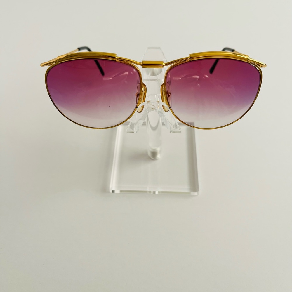 Moschino by Persol M18 Sunglasses Gold Purple Gradient Italy 56 16